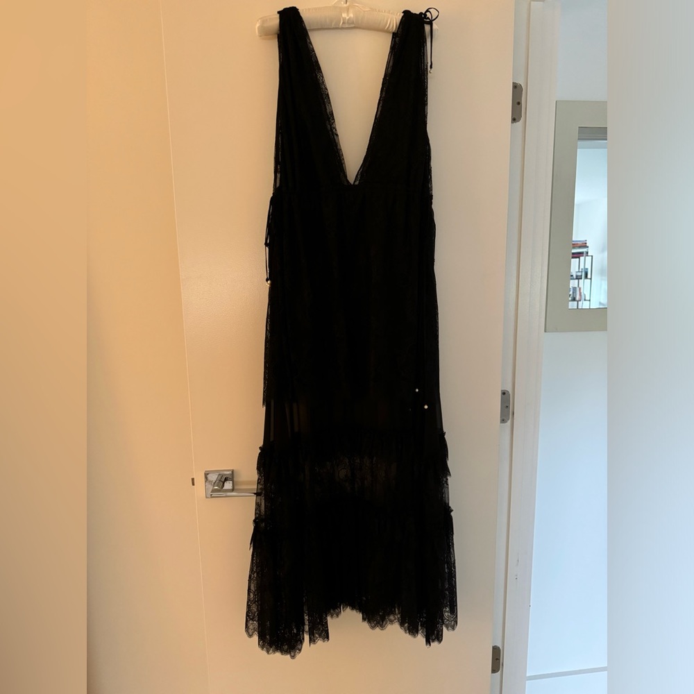 Alexis black lace maxi dress